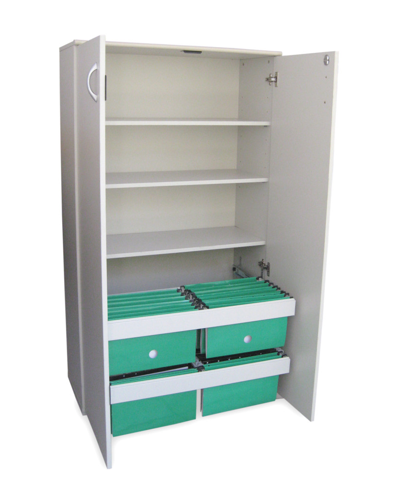 Suporte para Pasta Suspensa instalado em Armário